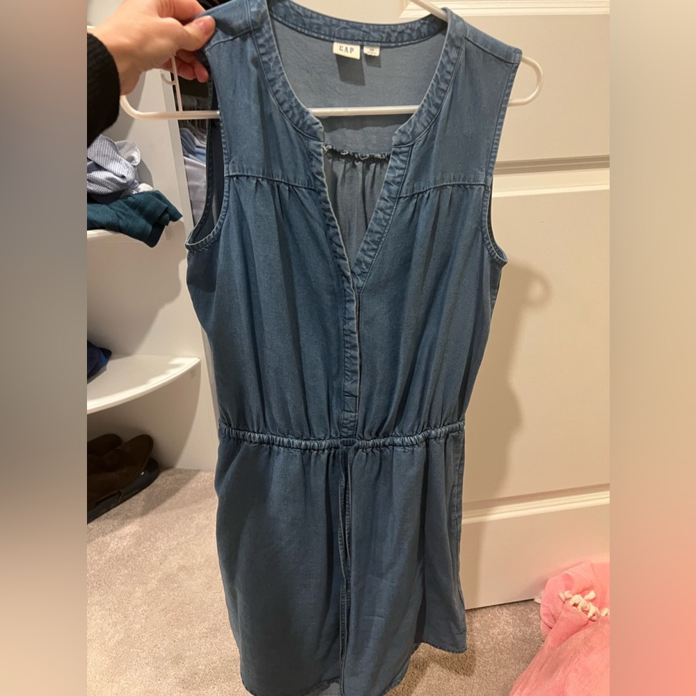 Gap cinch waist denim dress
